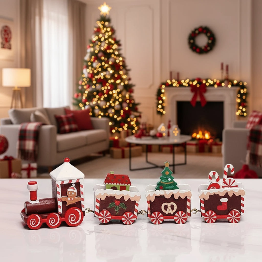 HOLITRAX – Festliche Zug-Weihnachtsdekoration aus Holz und Kunststoff 1