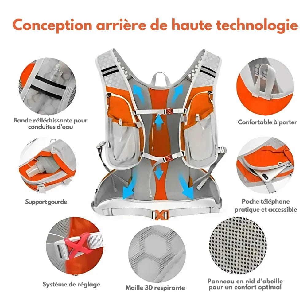 HYDROFLOW PACK – Mochila de hidratación ultraligera con sistema de 2L y espacio de almacenamiento para excursiones al aire libre