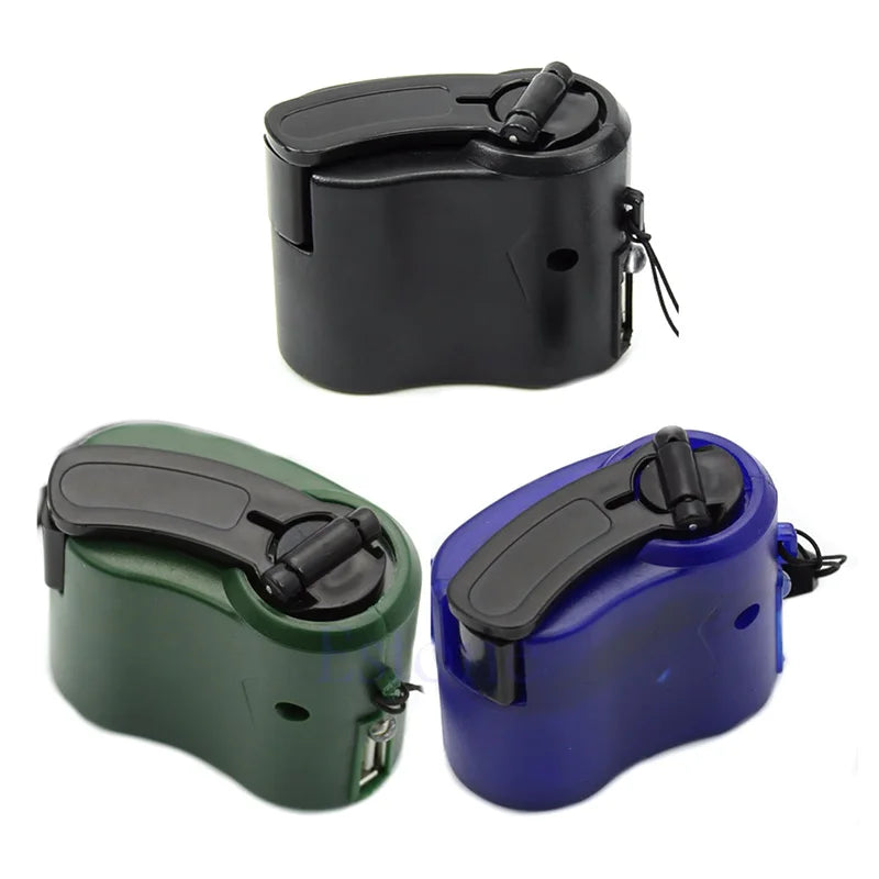 SurvivalCharge – Cargador de emergencia USB portátil con manivela para aventuras al aire libre