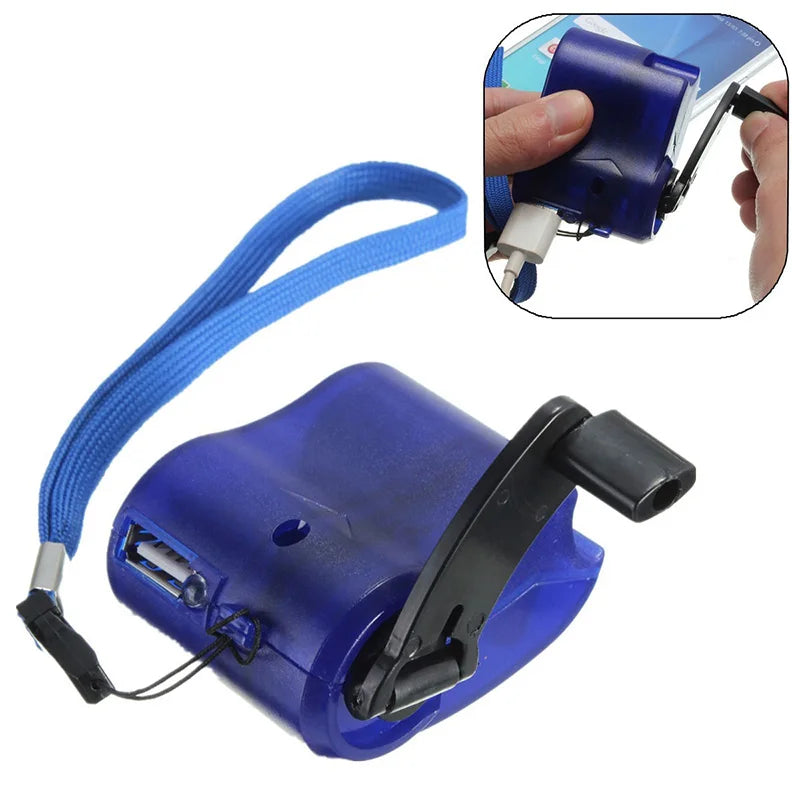 SurvivalCharge – Cargador de emergencia USB portátil con manivela para aventuras al aire libre