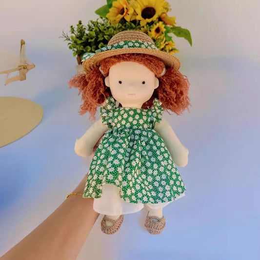 Veluvia Handgefertigte Waldorfpuppe | Weiche Baumwoll-Plüschpuppe für tröstliches Spielen und emotionale Entwicklung