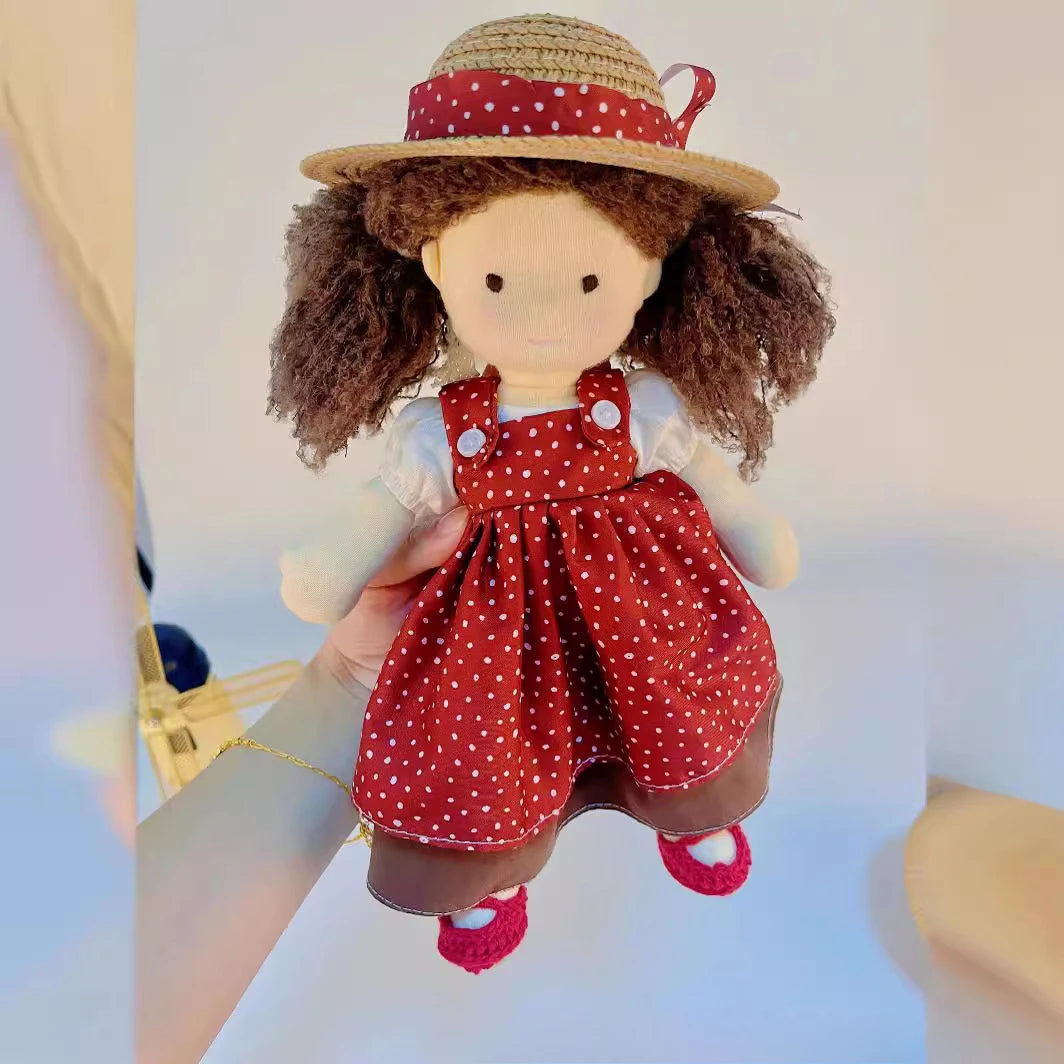 Veluvia Handgefertigte Waldorfpuppe | Weiche Baumwoll-Plüschpuppe für tröstliches Spielen und emotionale Entwicklung