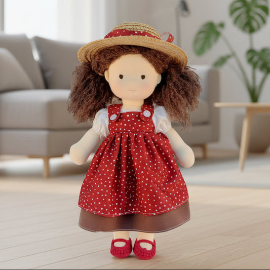 Kuschelblume – Handgefertigte Waldorfpuppe aus Weicher Baumwolle