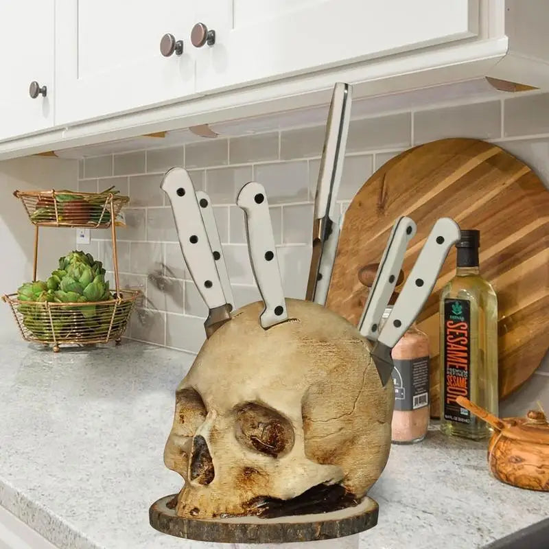 GOTHIC SKULL – Handgefertigter Messerhalter mit Totenkopf-Design