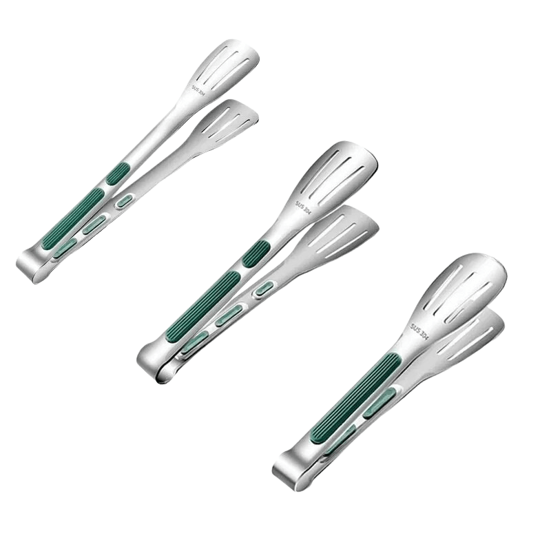 HandyTongs – Rutschfeste Edelstahlzange für Fleisch, Salat & Brot