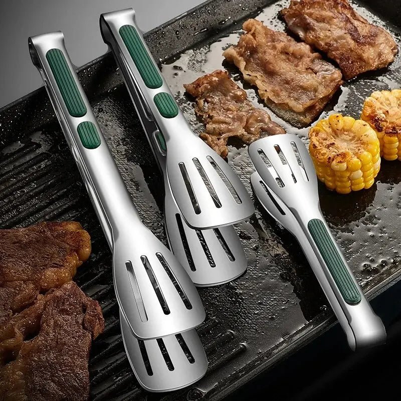 HandyTongs – Rutschfeste Edelstahlzange für Fleisch, Salat & Brot