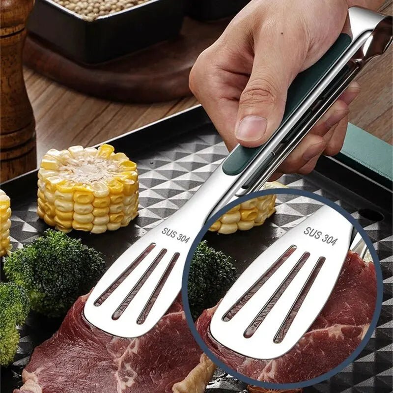 HandyTongs – Rutschfeste Edelstahlzange für Fleisch, Salat & Brot