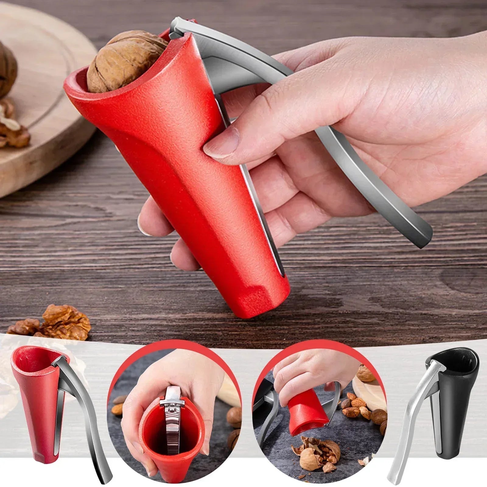 Ergonomischer Nussknacker mit Hebelmechanismus – Robuster Walnuss- & Haselnussöffner