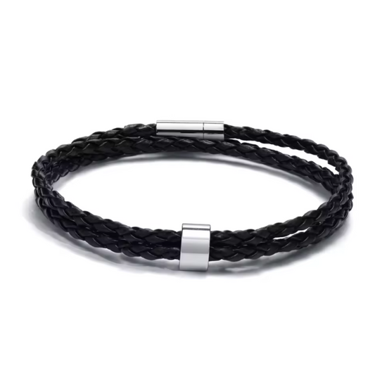 STRAVERO – Herren geflochtenes Armband mit personalisierten Namensperlen