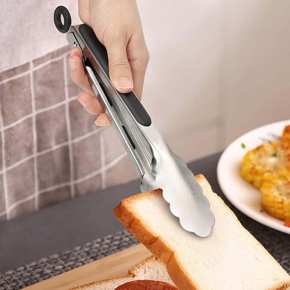 Hochwertige Edelstahl Grillzange mit Ergonomischem Silikongriff - 22,86 cm & 30,48 cm 3