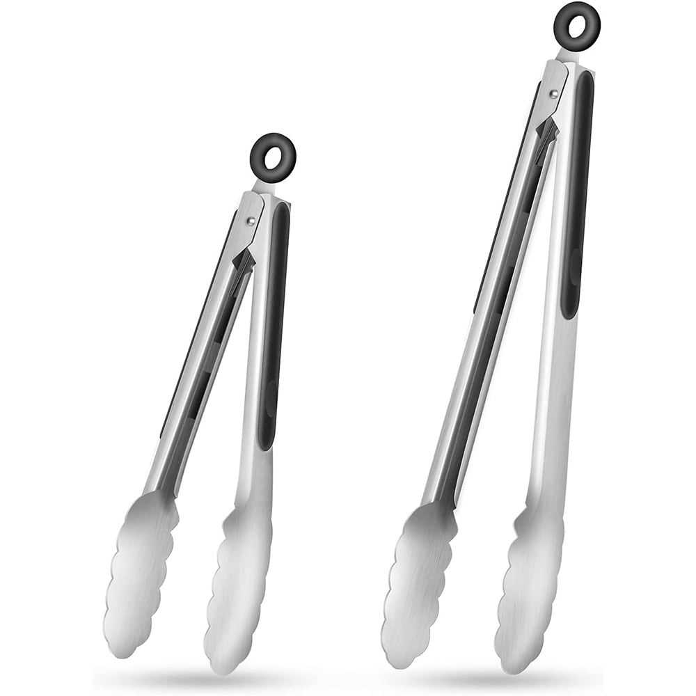 Hochwertige Edelstahl Grillzange mit Ergonomischem Silikongriff - 22,86 cm & 30,48 cm 8