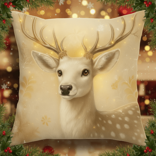 HollyPlush - Festliche Samtkissenbezüge mit Weihnachtsmotiven für Sofakissen 3