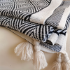 POLYSTRIPE – Couverture polaire géométrique noire et blanche confortable
