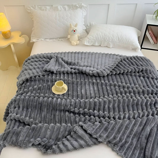STRIPEPLUSH – Zachte Gestreepte Fleece Deken
