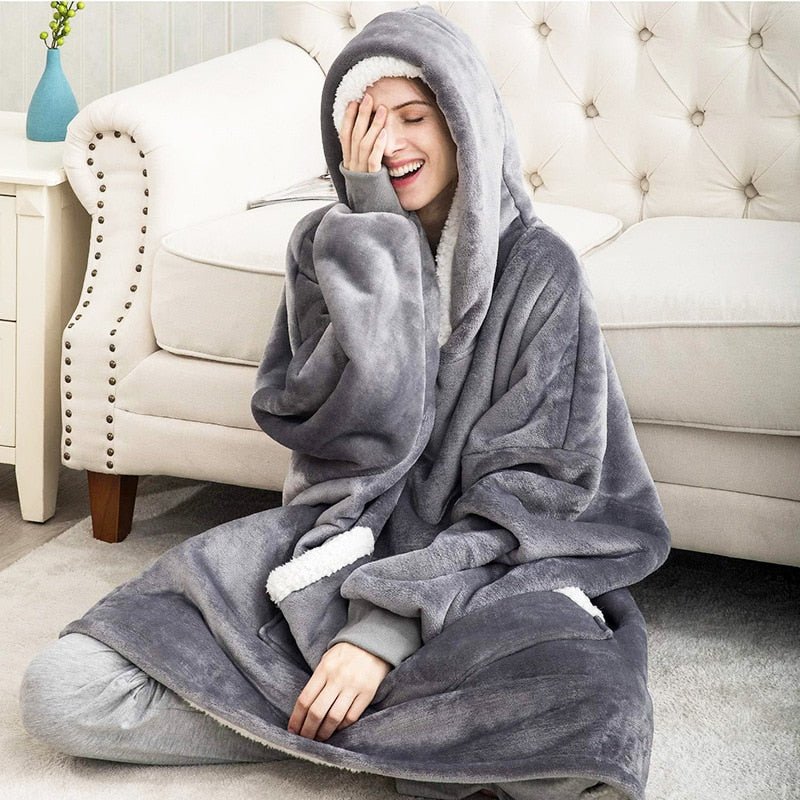 SNUGWEAR – Manta con capucha de forro polar para calor y comodidad