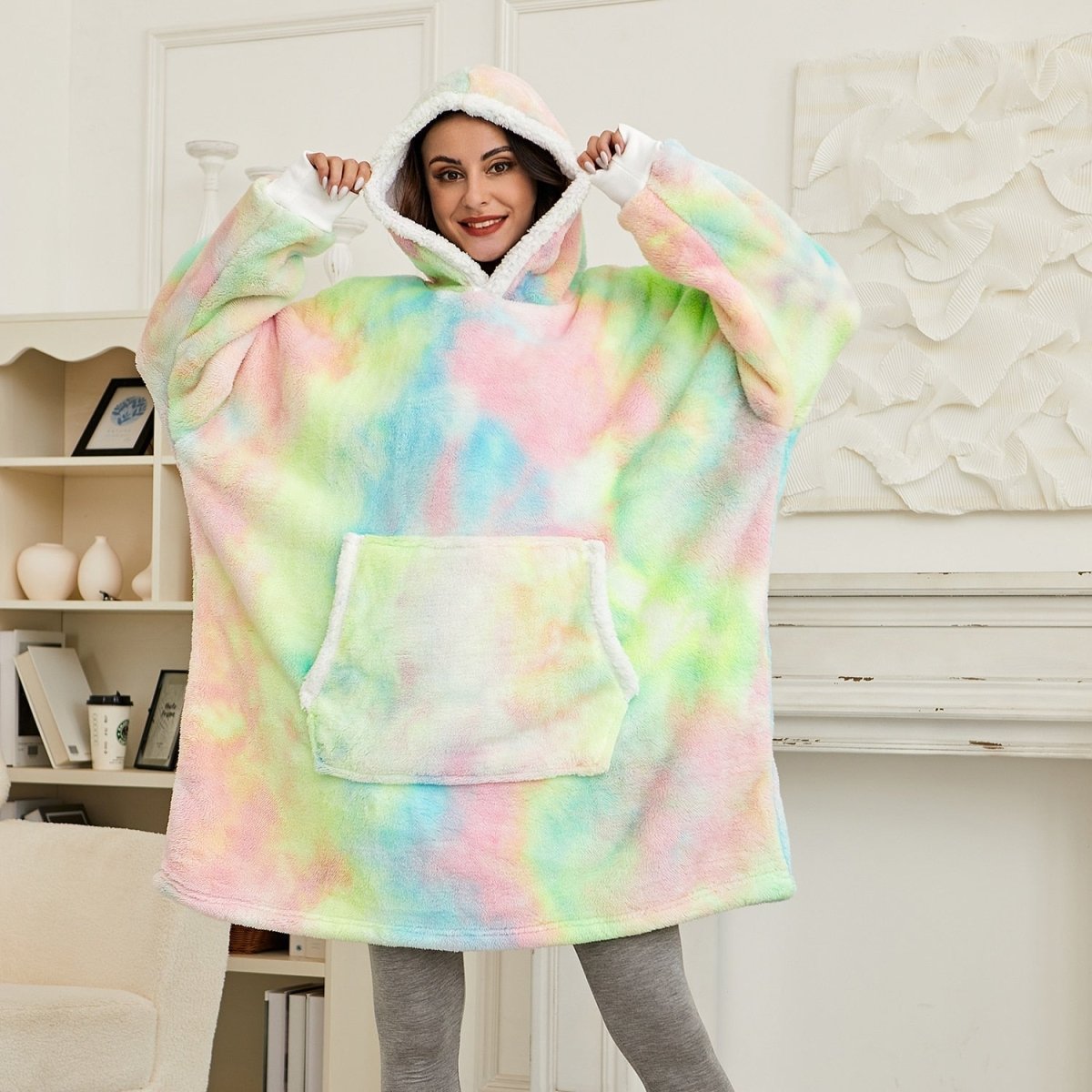 SNUGWEAR – Manta con capucha de forro polar para calor y comodidad