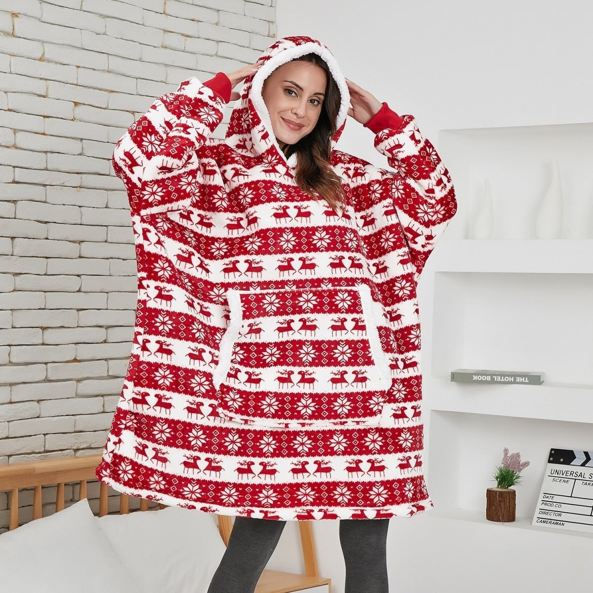 SNUGWEAR – Manta con capucha de forro polar para calor y comodidad