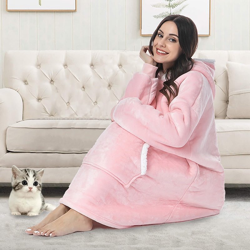 SNUGWEAR – Manta con capucha de forro polar para calor y comodidad