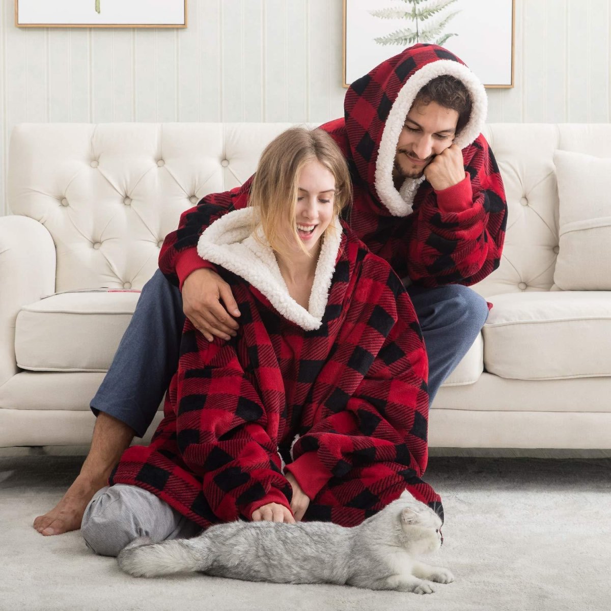 SNUGWEAR – Manta con capucha de forro polar para calor y comodidad