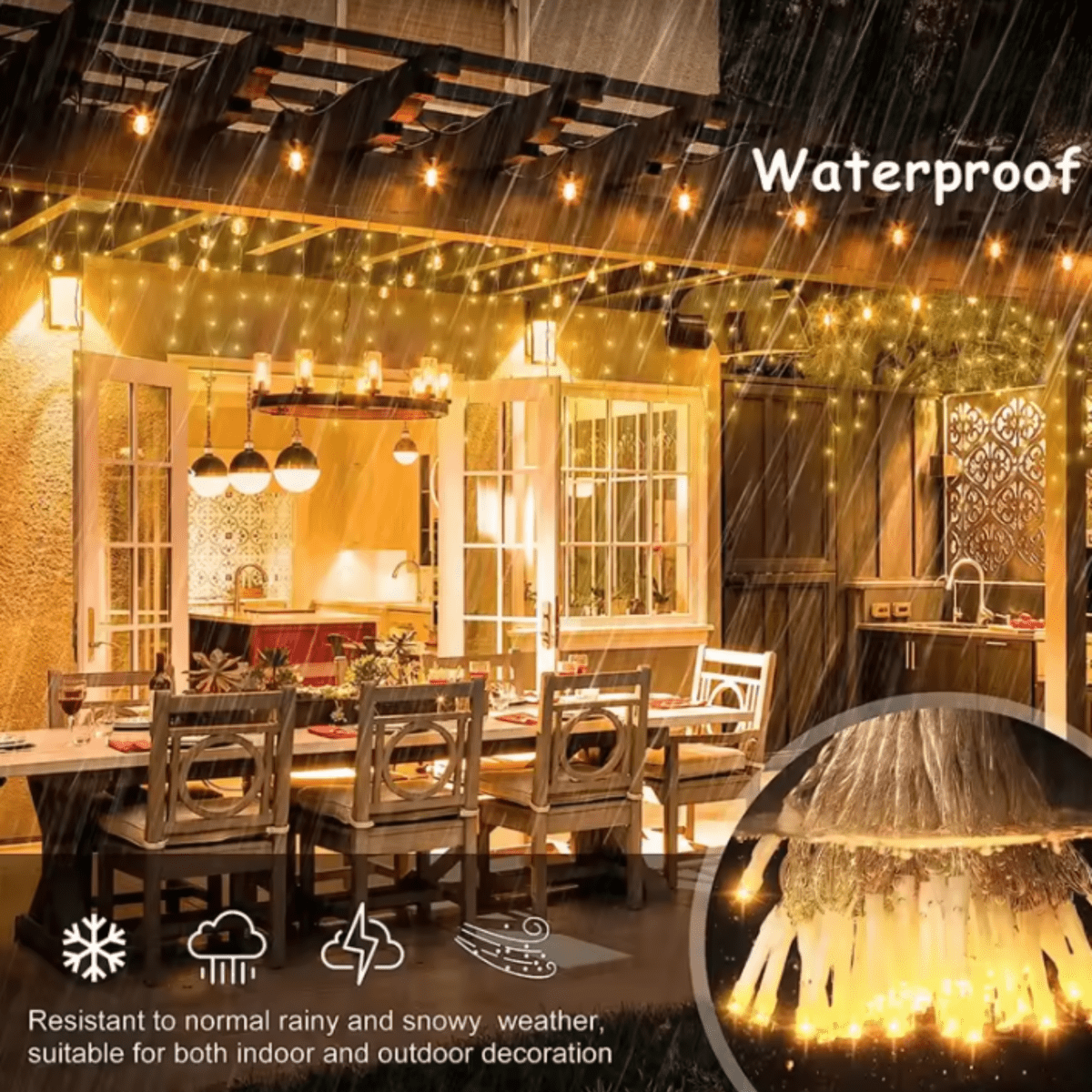 ILLUMERA – LED-Gartenvorhang 4 × 0,6 m mit wetterfester Eleganz 2