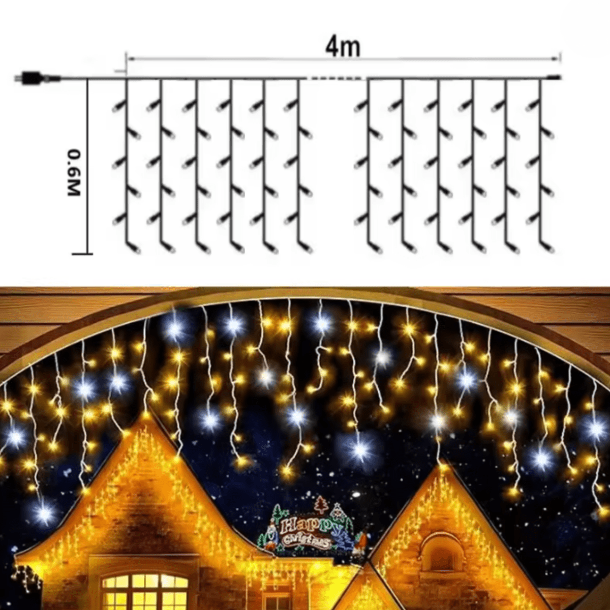 ILLUMERA – LED-Gartenvorhang 4 × 0,6 m mit wetterfester Eleganz 6