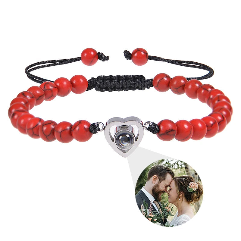 AMORIAL – Projektionsarmband mit Infinity-Herz und personalisiertem Foto