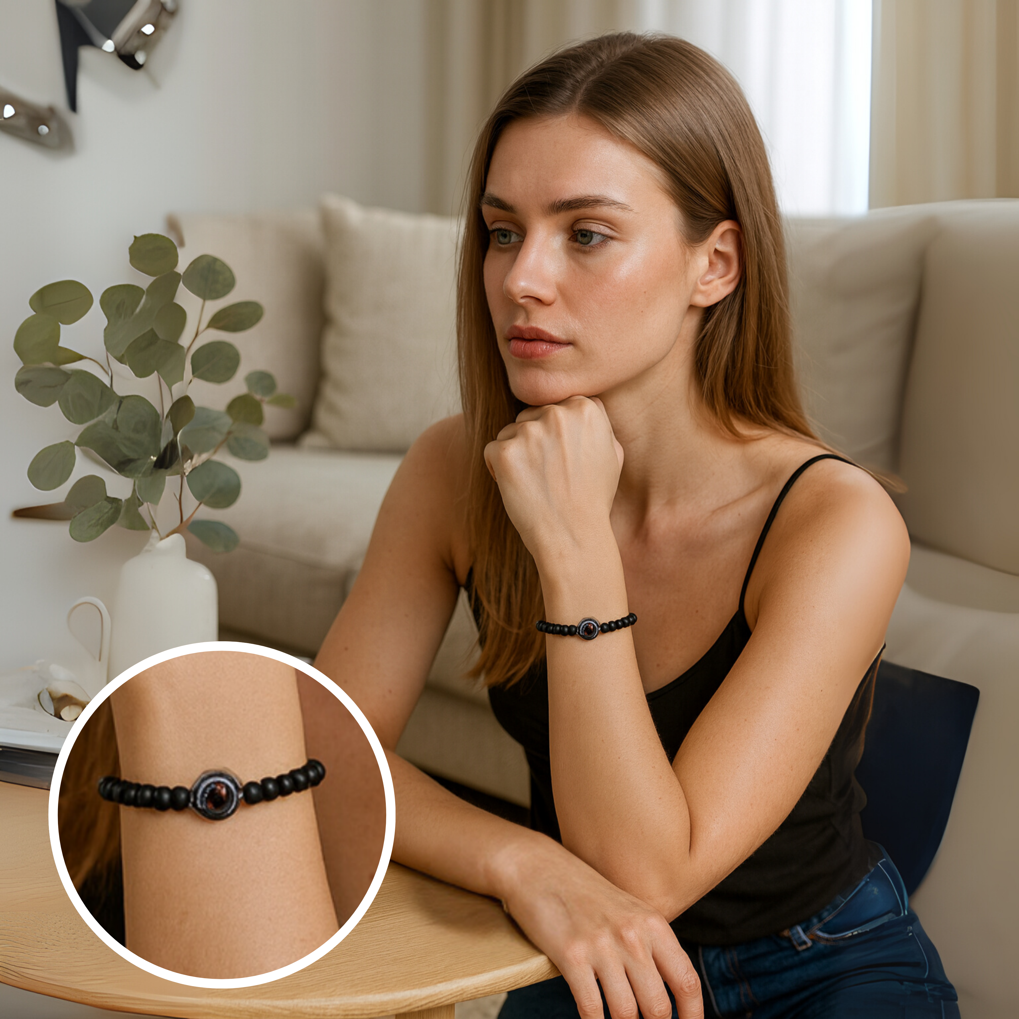 AMORIAL – Projektionsarmband mit Infinity-Herz und personalisiertem Foto
