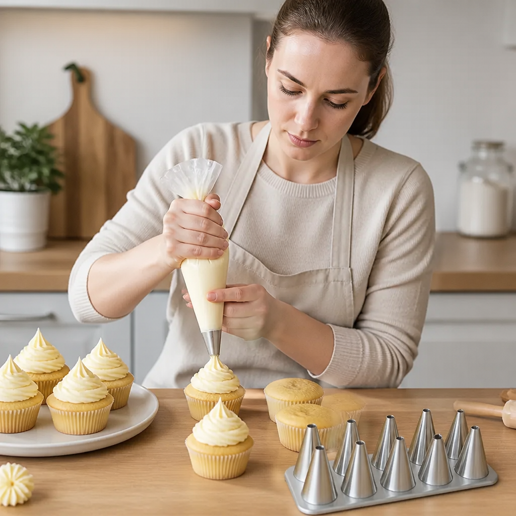 12-teiliges Spritztüllen-Set – Präzise Dekoration für Torten, Cupcakes & Macarons