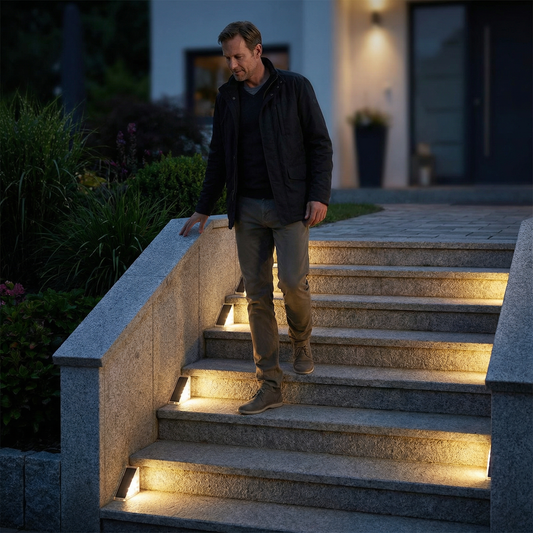 Solar LED Stufenleuchte – IP67 wasserdichte Treppen- & Wegebeleuchtung