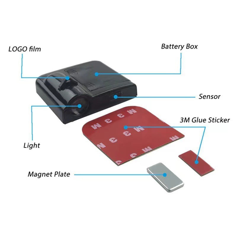 DoorGlow Projecteur – Lumière de porte de voiture LED sans fil pour projection de marque