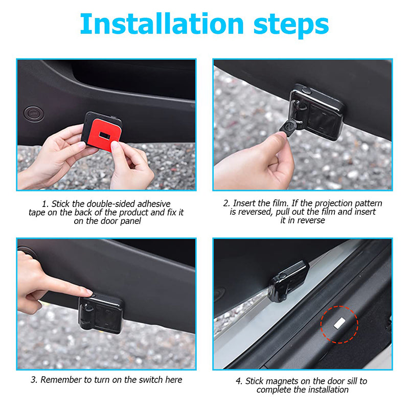 DoorGlow Projecteur – Lumière de porte de voiture LED sans fil pour projection de marque