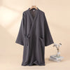 ZenWeave Baumwoll Kimono | 100 % Atmungsaktiver Bademantel | Unisex Lounge Robe | Leicht & Elegant für Home Spa & Entspannung