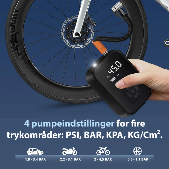 AirSwift Pro – Kompakte elektrische Luftpumpe für Reifen, Bälle & Matratzen