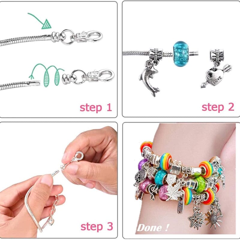 SPARKLETTA – Set de pulseras para niñas con colgantes brillantes