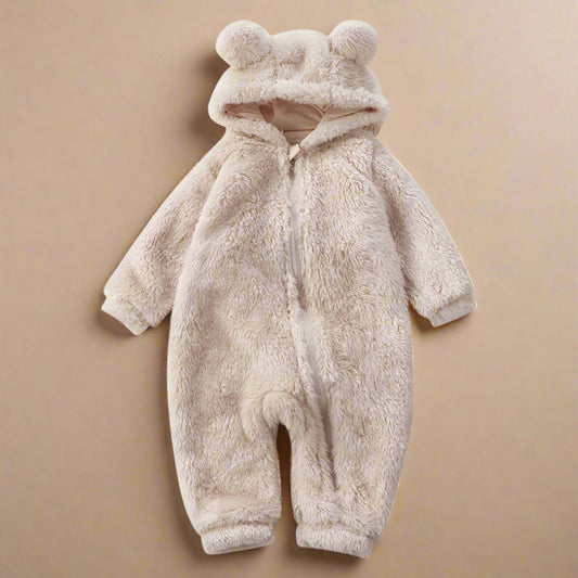 CozyCub Tutina in Flanella – Morbida tutina con design orsetto per neonati – Accogliente e calda per l'inverno