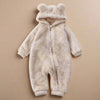 Mono de franela CozyCub – Suave pelele con diseño de oso para bebés – Acogedor y cálido para el invierno