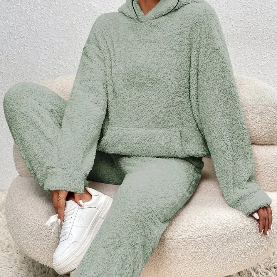 CONJUNTO LANA TEDDY – Conjunto para mujer – Comodidad acogedora para los días fríos de invierno