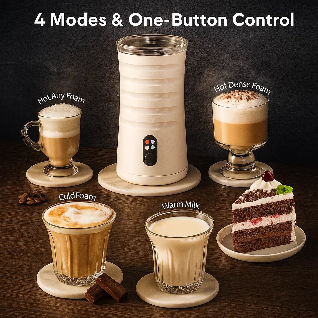 LATTEVERVE – 4-in-1-Milchaufschäumer und -Dampfgarer für Kaffee in Barista-Qualität zu Hause 7