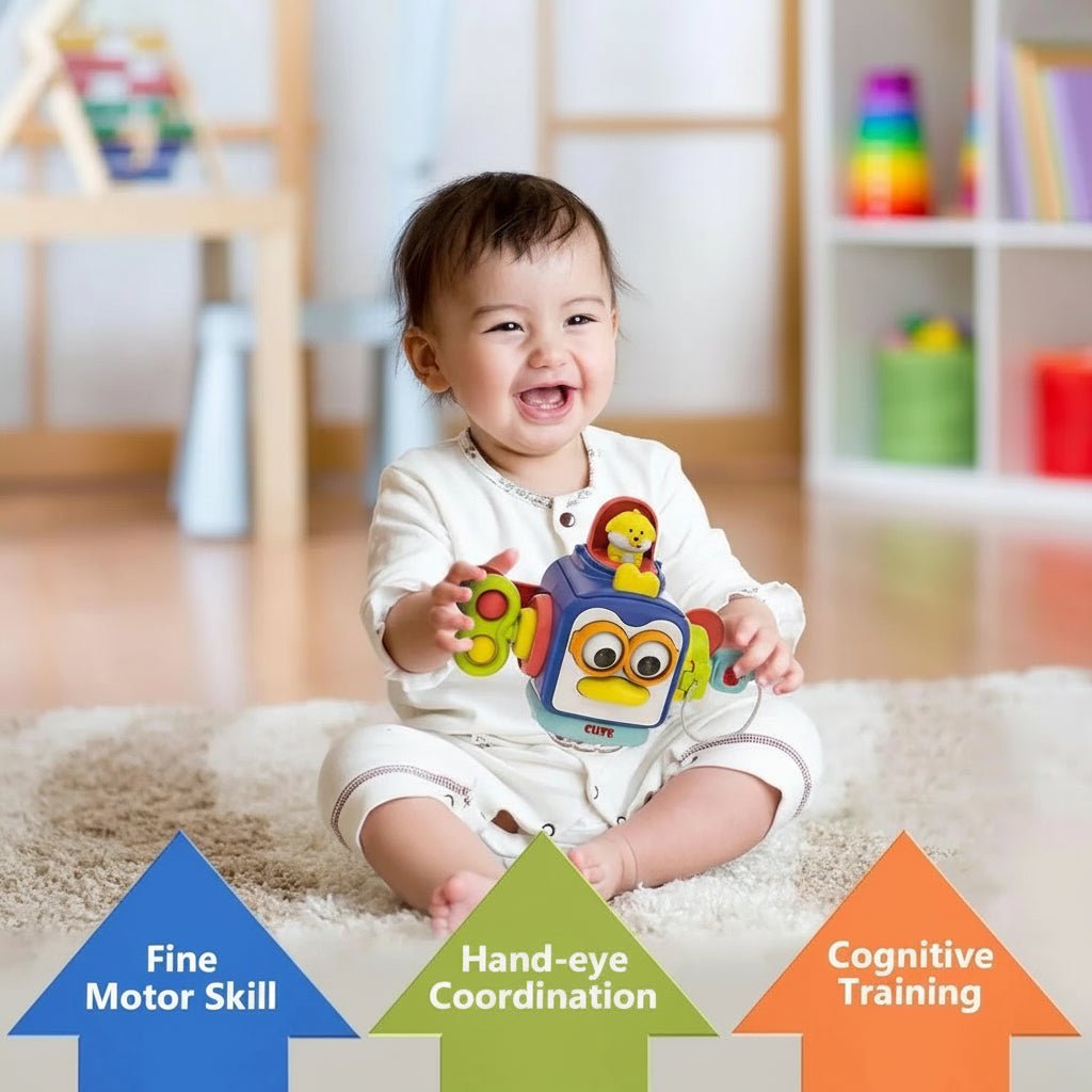 LEARNITILE – 6-in-1-Aktivitätsbrett für Kleinkinder zur Förderung der kognitiven Entwicklung und des praktischen Lernens 2