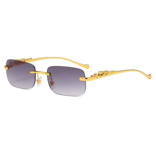 LEOVUE – Gafas de sol sin montura con cabeza de leopardo y protección UV400