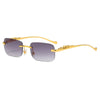 LEOVUE – Gafas de sol sin montura con cabeza de leopardo y protección UV400
