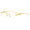 LEOVUE – Gafas de sol sin montura con cabeza de leopardo y protección UV400