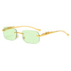 LEOVUE – Gafas de sol sin montura con cabeza de leopardo y protección UV400