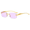 LEOVUE – Gafas de sol sin montura con cabeza de leopardo y protección UV400