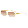LEOVUE – Gafas de sol sin montura con cabeza de leopardo y protección UV400