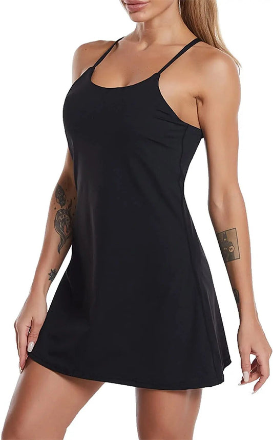LIANA ACTIVE – Vestido deportivo con shorts y bolsillos para movimiento y estilo