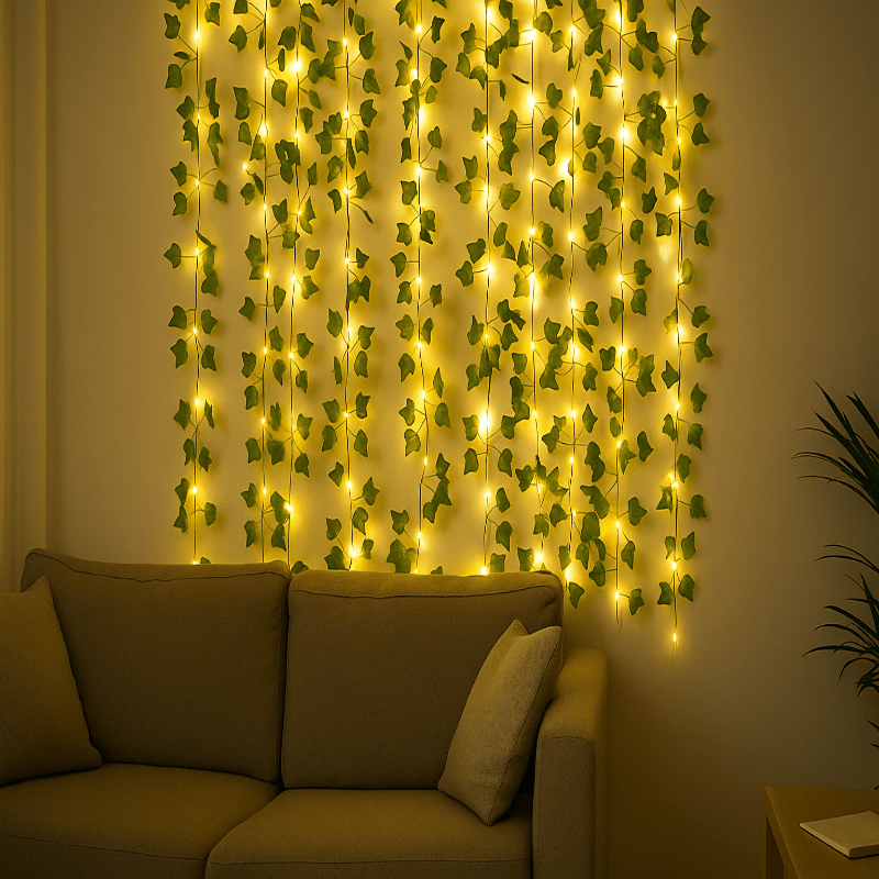 LUMIFOLIA – Elegante grüne LED-Lichterkette in Blattform (batteriebetrieben) 2