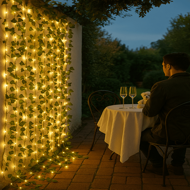 LUMIFOLIA – Elegante grüne LED-Lichterkette in Blattform (batteriebetrieben) 3