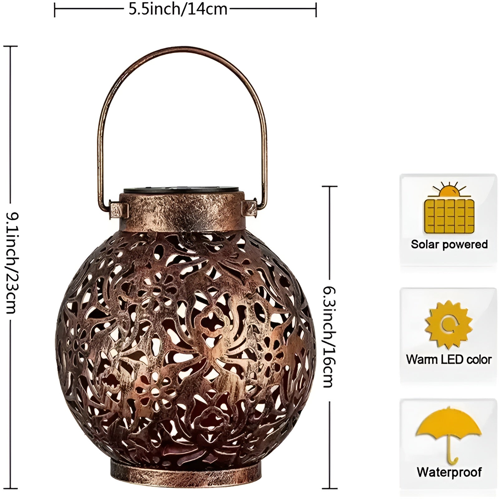 LUMINA GARDEN – Lampada Solare Vintage da Giardino per un'Eleganza Senza Tempo