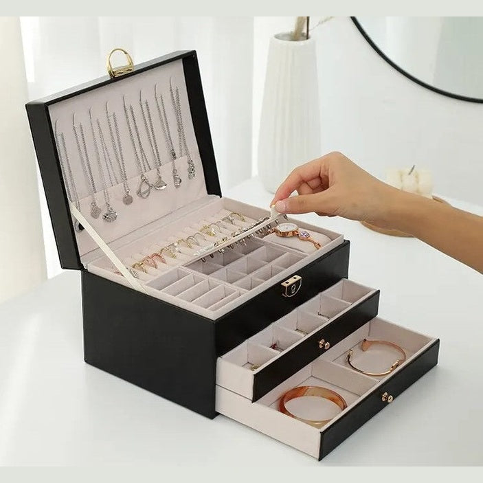 LUXE JEWEL – Elegante Schmuckbox aus Leder für stilvolle Aufbewahrungs Leder für stilvolle Aufbewahrung